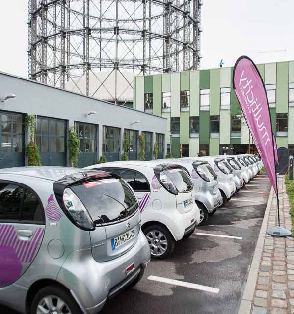 Citroen Flotte an Elektrofahrzeugen beim Berliner Event fotografiert